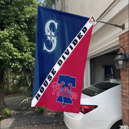 Mariners vs Phillies House Divided Flag, MLB House Divided Flag - Image 2