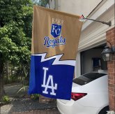 Royals vs Dodgers House Divided Flag, MLB House Divided Flag