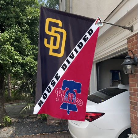 Padres vs Phillies House Divided Flag, MLB House Divided Flag - Image 2
