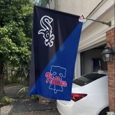 White Sox vs Phillies House Divided Flag, MLB House Divided Flag