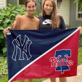 Yankees vs Phillies House Divided Flag, MLB House Divided Flag