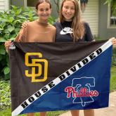 Padres vs Phillies House Divided Flag, MLB House Divided Flag