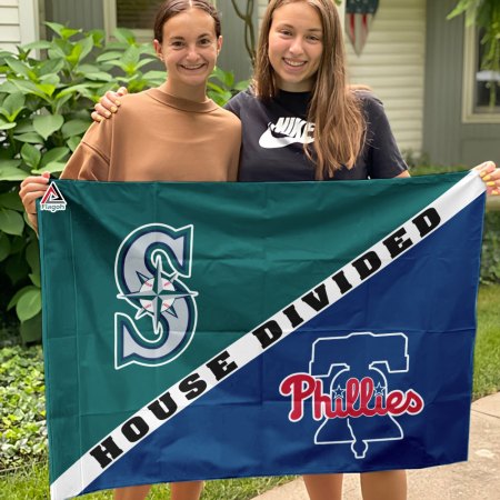 Mariners vs Phillies House Divided Flag, MLB House Divided Flag - Image 3