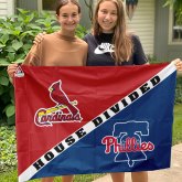 Cardinals vs Phillies House Divided Flag, MLB House Divided Flag