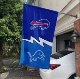 Bills vs Lions House Divided Flag, NFL House Divided Flag