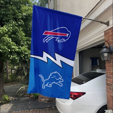 Bills vs Lions House Divided Flag, NFL House Divided Flag - Image 2