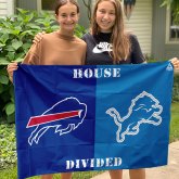 Bills vs Lions House Divided Flag, NFL House Divided Flag