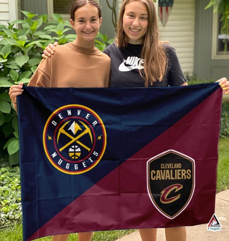 Nuggets vs Cavaliers House Divided Flag, NBA House Divided Flag - Image 3