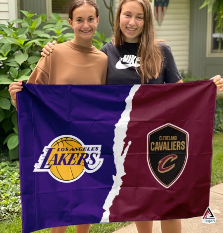 Lakers vs Cavaliers House Divided Flag, NBA House Divided Flag - Image 3