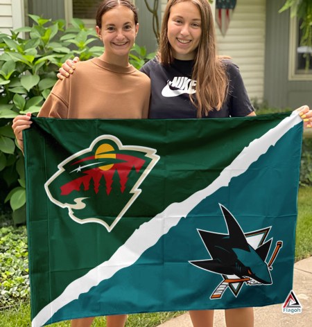 Wild vs Sharks House Divided Flag, NHL House Divided Flag - Image 3