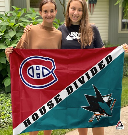 Canadiens vs Sharks House Divided Flag, NHL House Divided Flag - Image 3