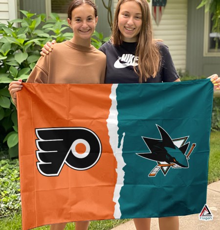 Flyers vs Sharks House Divided Flag, NHL House Divided Flag - Image 3