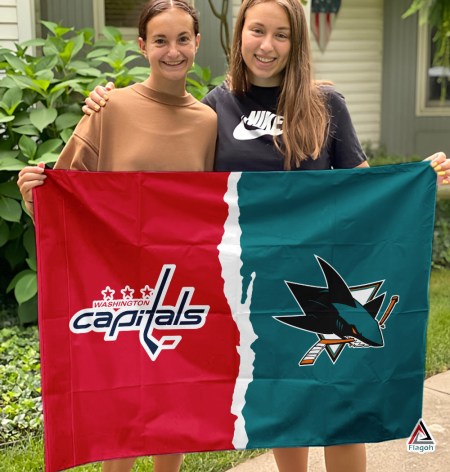 Capitals vs Sharks House Divided Flag, NHL House Divided Flag - Image 3