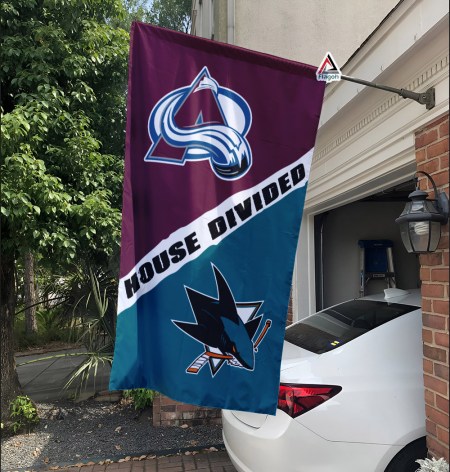 Avalanche vs Sharks House Divided Flag, NHL House Divided Flag - Image 2