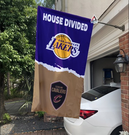 Lakers vs Cavaliers House Divided Flag, NBA House Divided Flag - Image 2