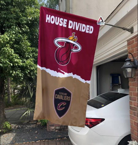 Heat vs Cavaliers House Divided Flag, NBA House Divided Flag - Image 2