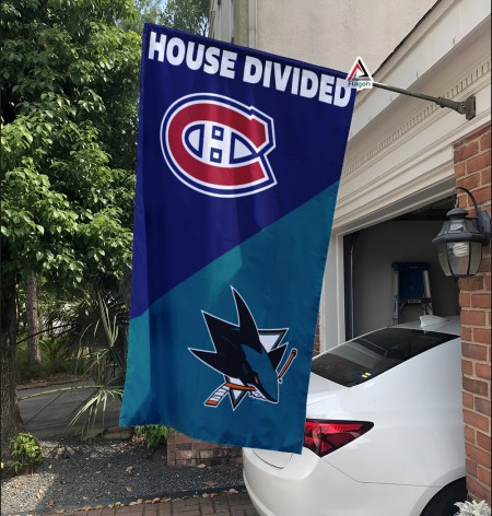 Canadiens vs Sharks House Divided Flag, NHL House Divided Flag - Image 2