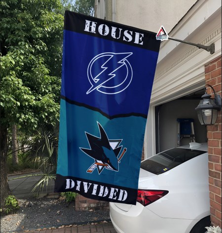 Lightning vs Sharks House Divided Flag, NHL House Divided Flag - Image 2