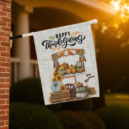 Happy Thanksgiving Garden Flag for Fall Yard Décor