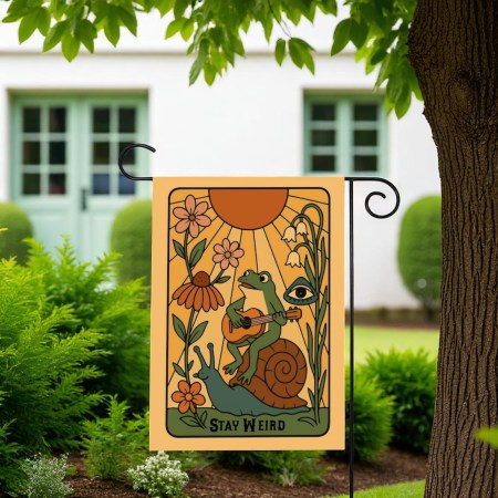 Stay Weird Garden Flag Retro Outdoor Decor Durable & Fun