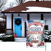 American Christmas Garden Flag, Patriotic USA Decor