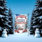 American Christmas Garden Flag Patriotic USA Holiday Decor