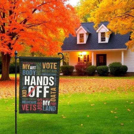 Anti Trump Flag for Feminist Protest | Bold Political Garden Flag