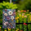 Anti Trump Garden Flag with Stained Glass Flower Design - Express Your Views