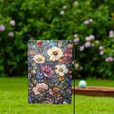 Anti Trump Garden Flag with Stained Glass Flower Design - Express Your Views