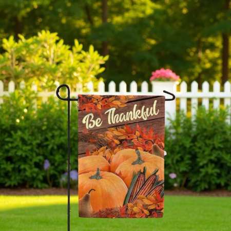Be Thankful Double Sided Flag - Durable Fall Harvest Decor