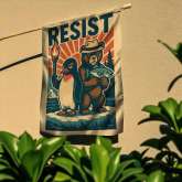 Bears Penguins RESIST Flag - Durable Anti Trump Garden Flag