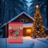 Black Cat Garden Flag for Christmas | Durable Holiday Yard Decor