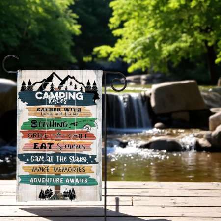 Camping Flag Sublimation Design Template for Outdoor Decor