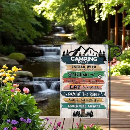 Camping Flag Sublimation Design Template for Outdoor Decor