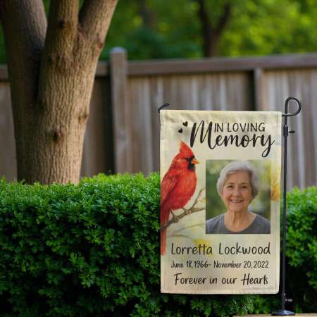 Cardinal Memorial Garden Flag | Personalized Outdoor Tribute