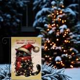 Christmas Garden Flag Black Cat Holiday Decor | Festive Outdoor Sign