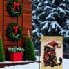 Christmas Garden Flag Black Cat Holiday Decor | Festive Outdoor Sign