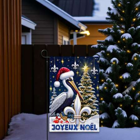 Christmas Louisiana Flag - Festive Cajun Holiday Decor