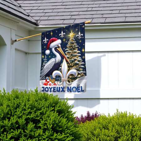 Christmas Louisiana Flag - Festive Cajun Holiday Decor