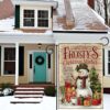 Christmas Market Garden Flag - Festive Snowman Holiday Decor