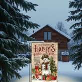 Christmas Market Garden Flag - Festive Snowman Holiday Decor