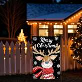 Christmas Reindeer Garden Flag, Whimsical Watercolor Sublimation