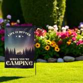 Custom Camping Flag, Personalized RV Garden Sign for Campsite Decor