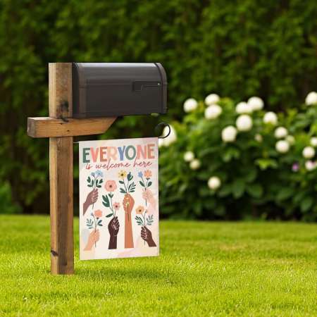 Everyone Is Welcome Garden Flag - Inclusion & Equality Yard Sign