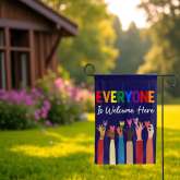 Everyone Is Welcome Garden Flag | LGBTQ Pride Flag