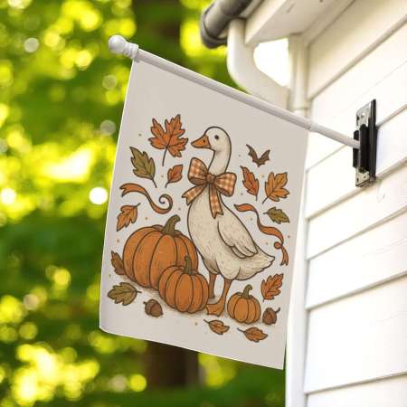 Fall Duck Garden Flag for Yard | Cozy Autumn Outdoor Decor