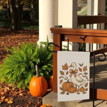 Fall Duck Garden Flag for Yard | Cozy Autumn Outdoor Decor