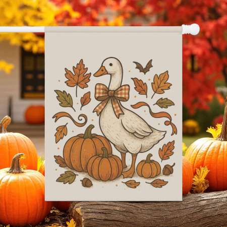 Fall Duck Garden Flag for Yard | Cozy Autumn Outdoor Decor