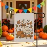 Fall Duck Garden Flag, Outdoor Autumn Yard Decoration