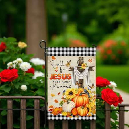 Fall Flag Thanksgiving and Halloween Garden Decor for Outdoors